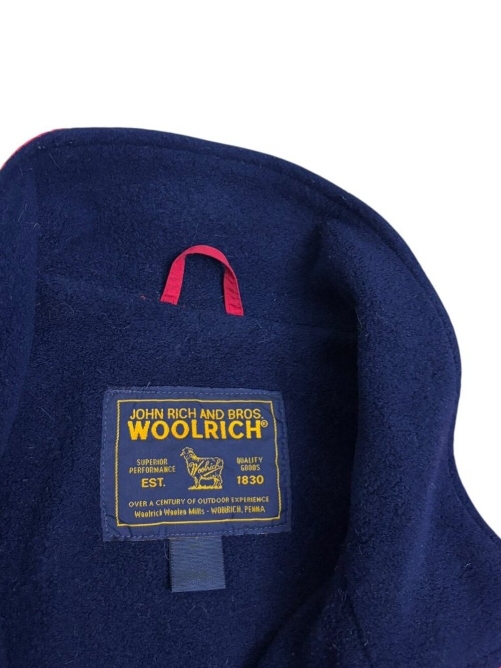 Woolrich Vintage 90s Jacket Winter Casual Fleece Red Coat Mens Large - Picture 3 of 7